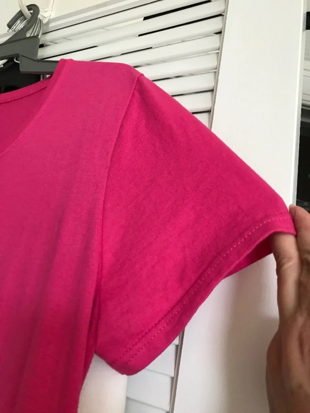 Deep fuschia crew neck cotton knit tee Misses 2XL